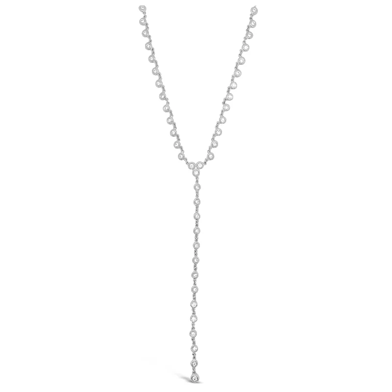 Bezel-Set Diamond Lariat Necklace