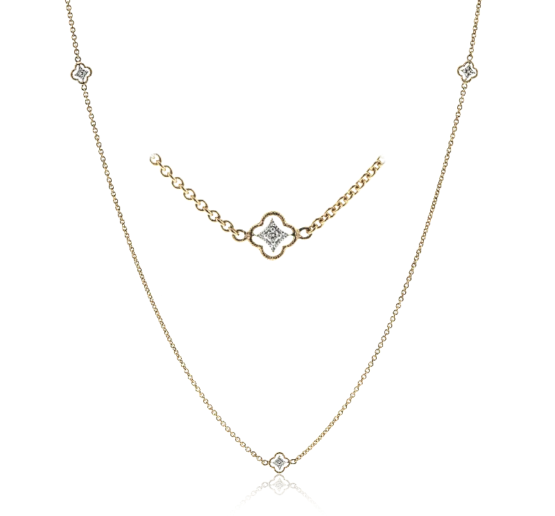 Trellis Necklace in 18k Gold with Diamonds