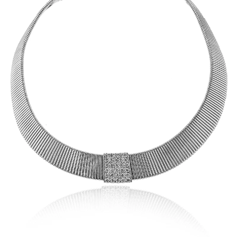 Collar Necklace in 18k Gold with Diamonds