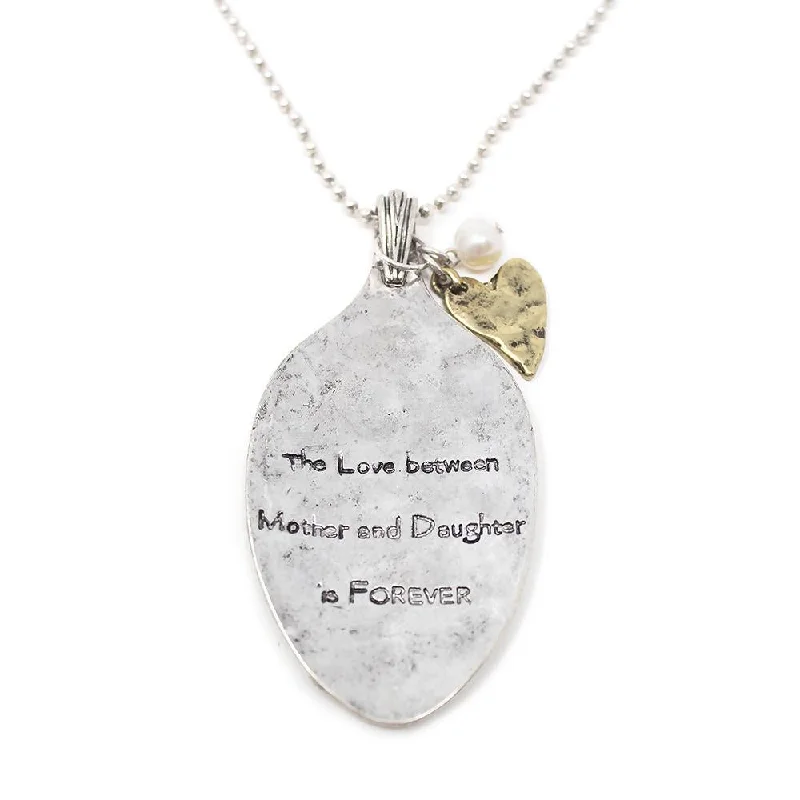 Inspirational Hammered Pendant Neck-Mother/Daughter