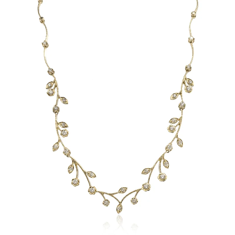 Magnificent Garden Necklace in 14k Gold with Diamonds