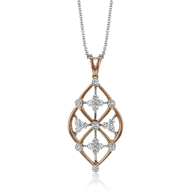 Trellis Pendant Necklace in 18k Gold with Diamonds