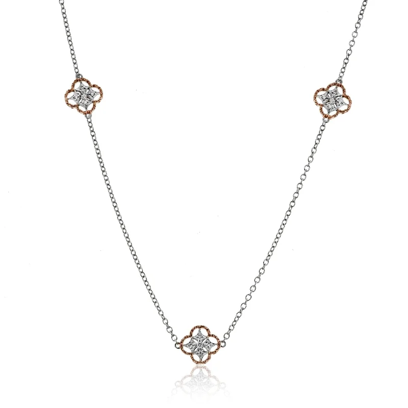 Trellis Necklace in 18k Gold with Diamonds