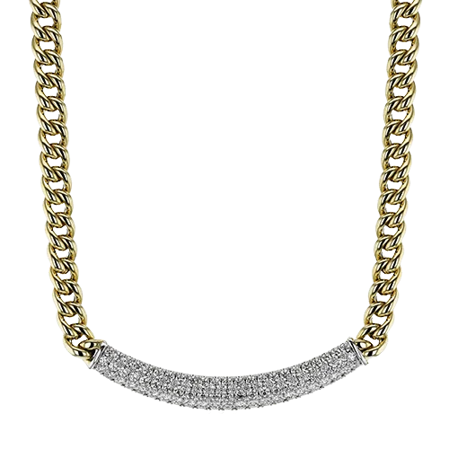 Chain Link Necklace in 18k Gold with Diamonds