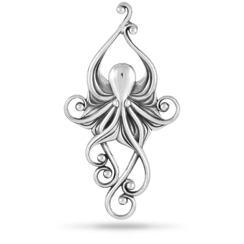 Living Heirloom Octopus Pendant in Sterling Silver - 63mm