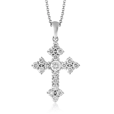 Cross Pendant in 18k Gold with Diamonds