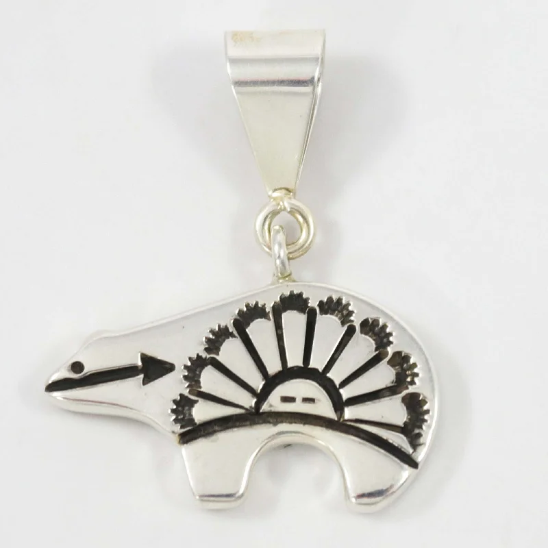 Reversible Silver Bear Pendant