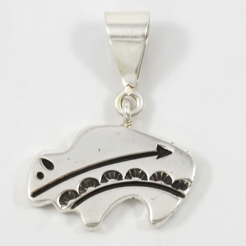 Reversible Silver Buffalo Pendant