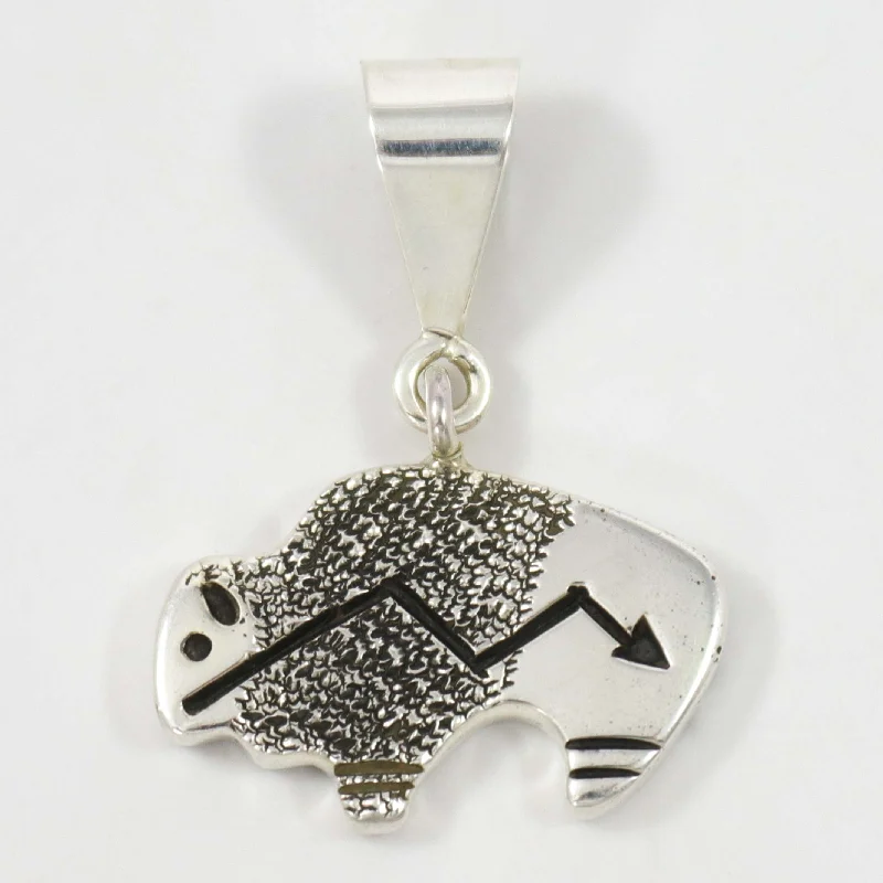 Reversible Silver Buffalo Pendant