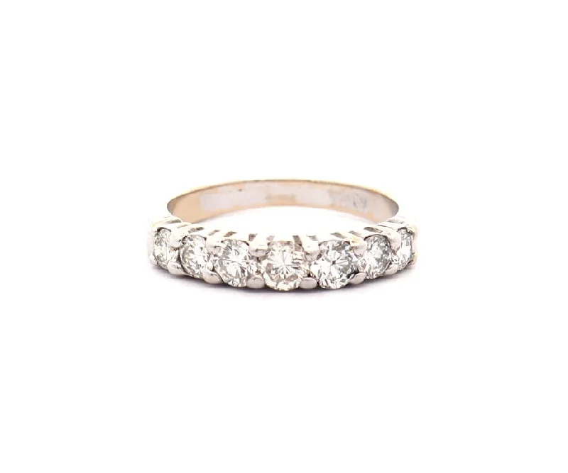 1.00ctw Round Diamond Seven Stone Wedding Band Ring in 14K