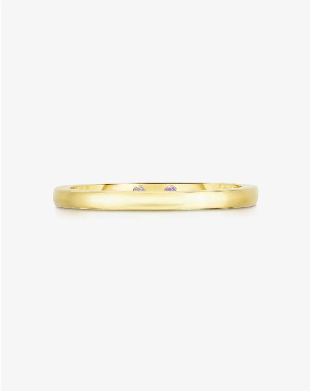 vintage art deco engagement ring 1.5 mm Band with Birthstone