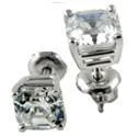 classic pearl strand necklace 1.5 TCW Asscher Screw Back Cubic Zirconia CZ Earrings