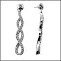 1 TCW Pave White Gold Cubic Zirconia CZ Earrings