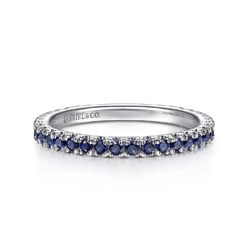 Gabriel & Co. 14k White Gold Blue Sapphire Stackable Ring