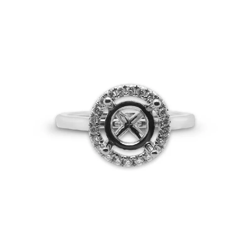 14k White Gold Diamond Semi-Mount Engagement Ring