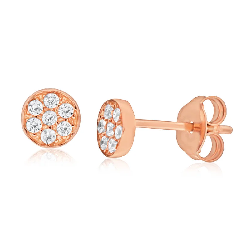 unique moon phase ring 9ct Rose Gold Silver Filled Cubic Zirconia Round 5.5mm Stud Earrings