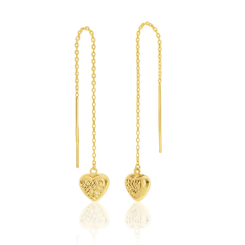 delicate marquise diamond band 9ct Yellow Gold Silver Filled Heart Long Thread Drop Earrings delicate marquise diamond band 9ct Yellow Gold Silver Filled Heart Long Thread Drop Earrings