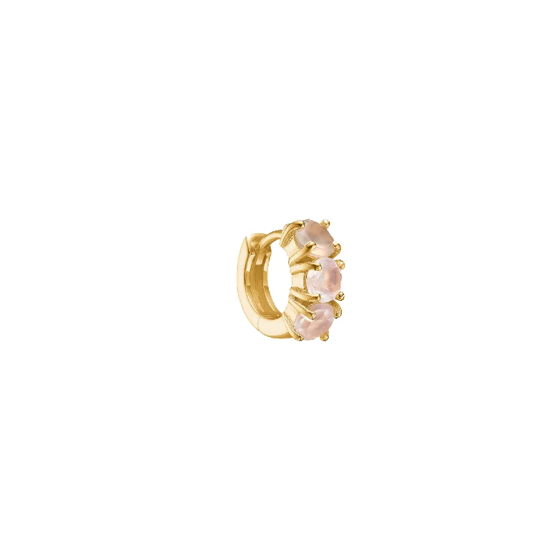 Rose mini 18K Gold Plated Hoop w. Quartz