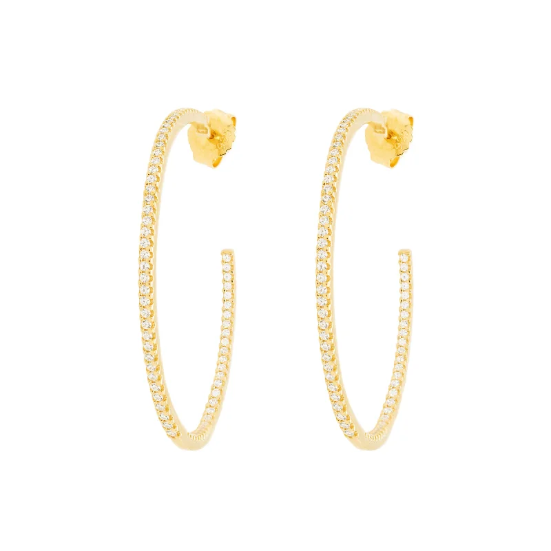 18K Gold Plated Hoops w. Zirconia