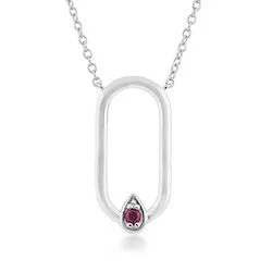 solid gold cartilage hoop Silver Elegance Ruby Necklace and Earrings
