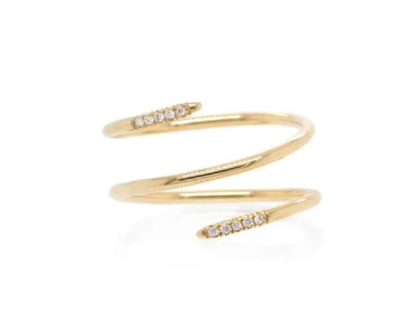 opal cluster ring unique Zoe Chicco 14k Yellow Gold Wrap Diamond Ring
