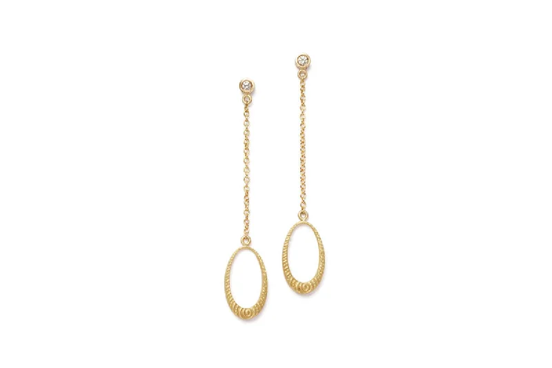 minimalist horseshoe necklace gold Olympia Chain 18K Gold Earrings w. Diamonds