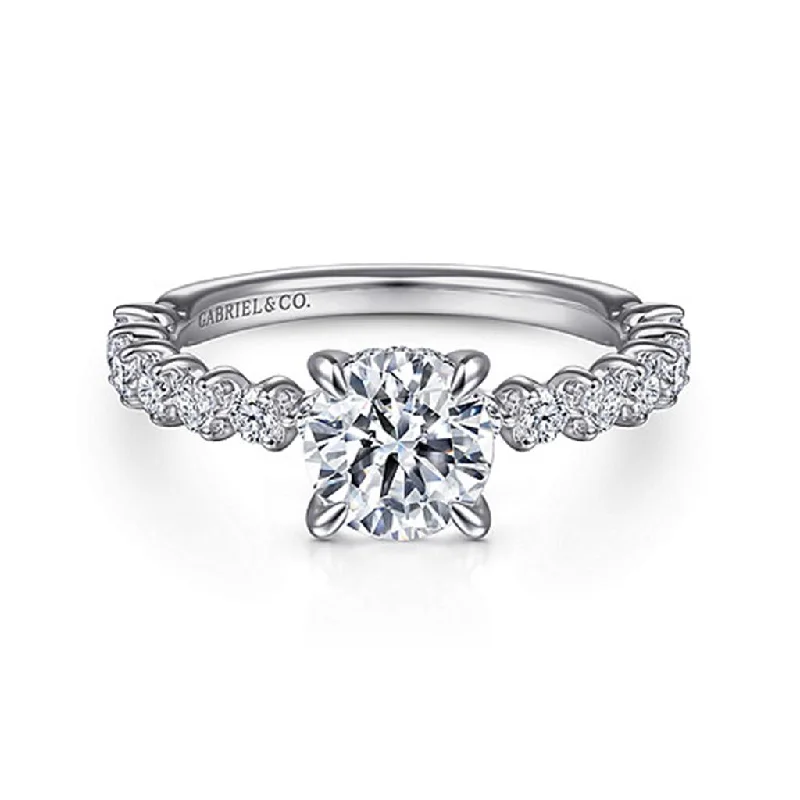 Gabriel & Co. Zelmira - 14K White Gold Round Diamond Engagement Ring