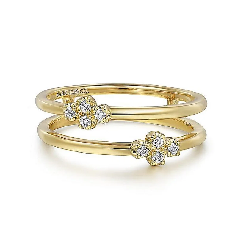 vintage rose-cut diamond ring Gabriel & Co. 14K Yellow Gold Diamond Easy Stackable Ring