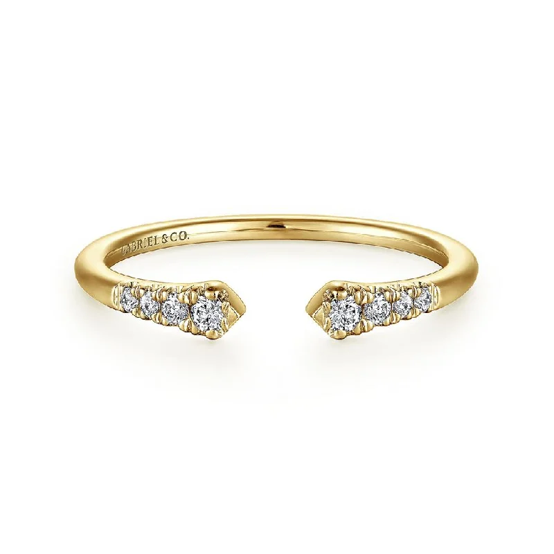 Gabriel & Co. 14k Yellow Gold Open Diamond Stackable Ring