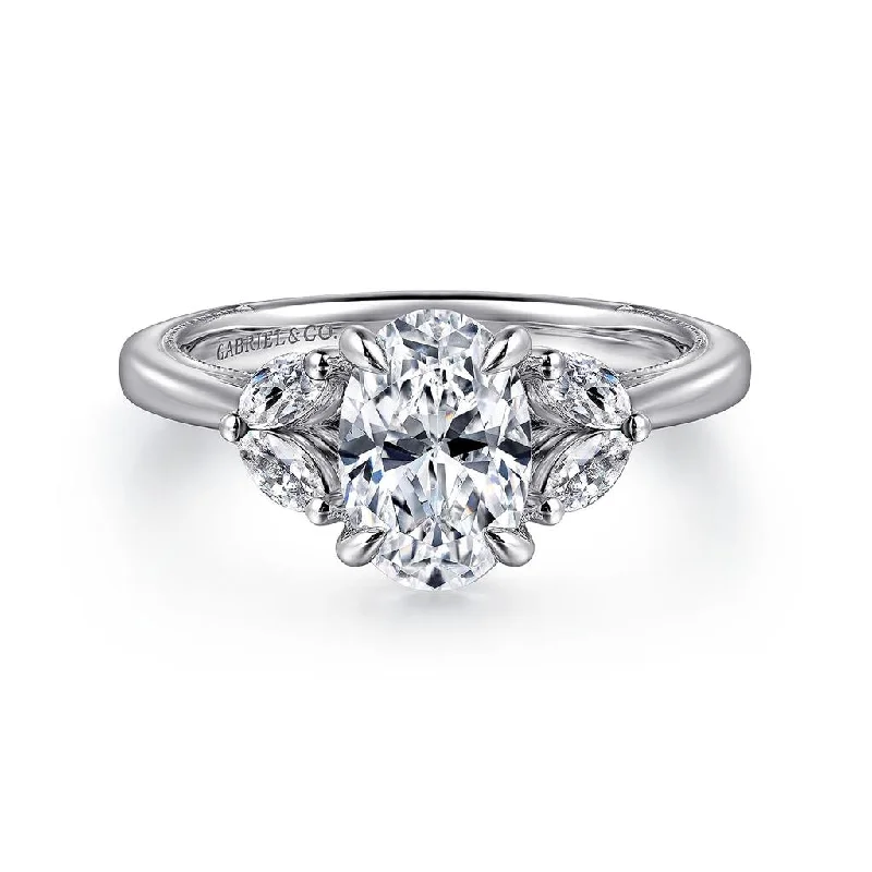 Gabriel & Co. Dani - 14K White Gold Oval Diamond Engagement Setting