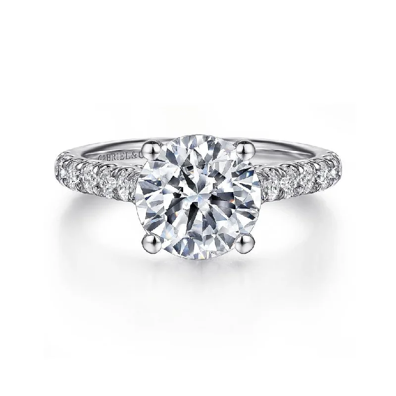 Gabriel & Co Luciole - 14K White Gold Round Diamond Engagement Ring