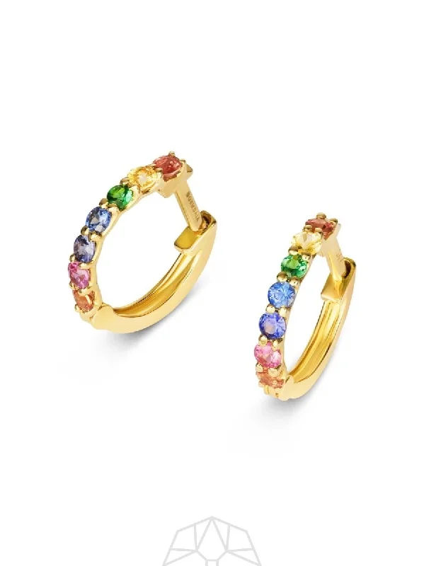 Rainbow Sapphire 14K Gold Earrings