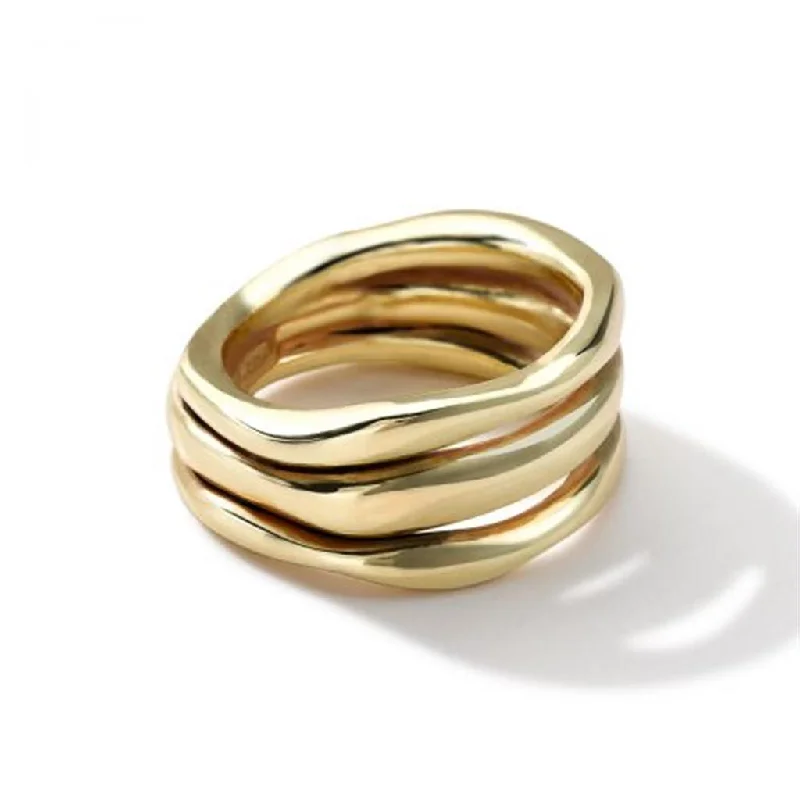 Ippolita 18k Yellow Gold Smooth Squiggle Triple Band Ring