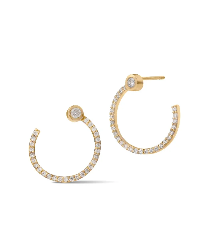 Eternal 18K Gold Hoops w. Diamonds