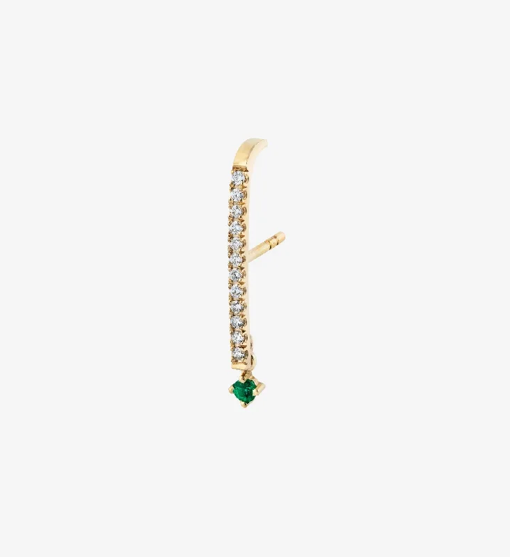 handcrafted crystal quartz ring Emerald Drop Diamond Earring 0.21 - Single