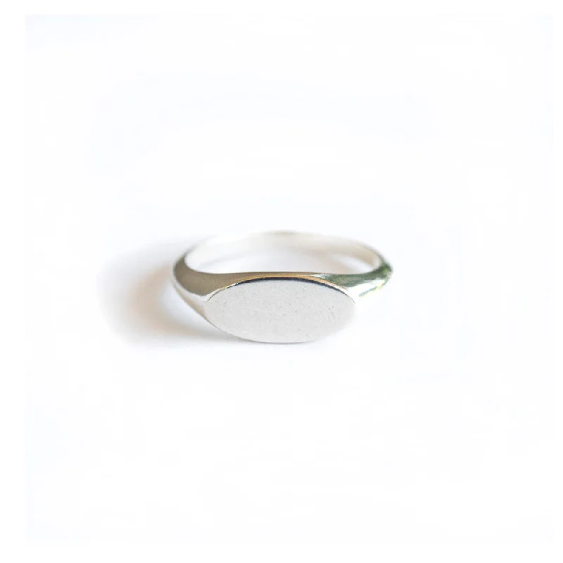 Silver Little Oval Signet Ring