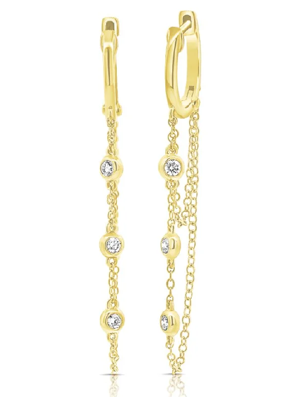 celestial moonstone ring gold Round Dangle Diamond Earrings in 14K Yellow Gold (.16ctw)