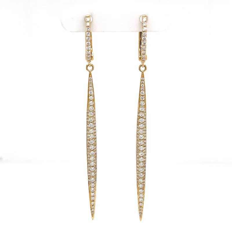 bold statement cuff bracelet Round Drop Diamond Earrings in 18K Yellow Gold (1.24ctw)