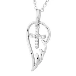 stackable gold bangle set Silver Elegance Angle Wing / Cross Necklace and Earrings