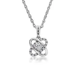 white gold infinity ring Silver Elegance Love Knot Necklace / Earrings