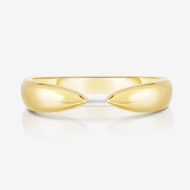 Wide Gold Claw Stackable Ring