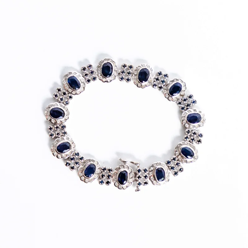 Pre-Owned Blue Sapphire and Diamond Bracelet