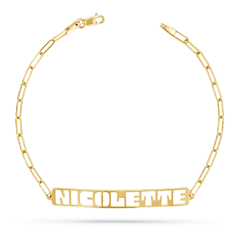 Customizable Cut-Out Name Bracelet