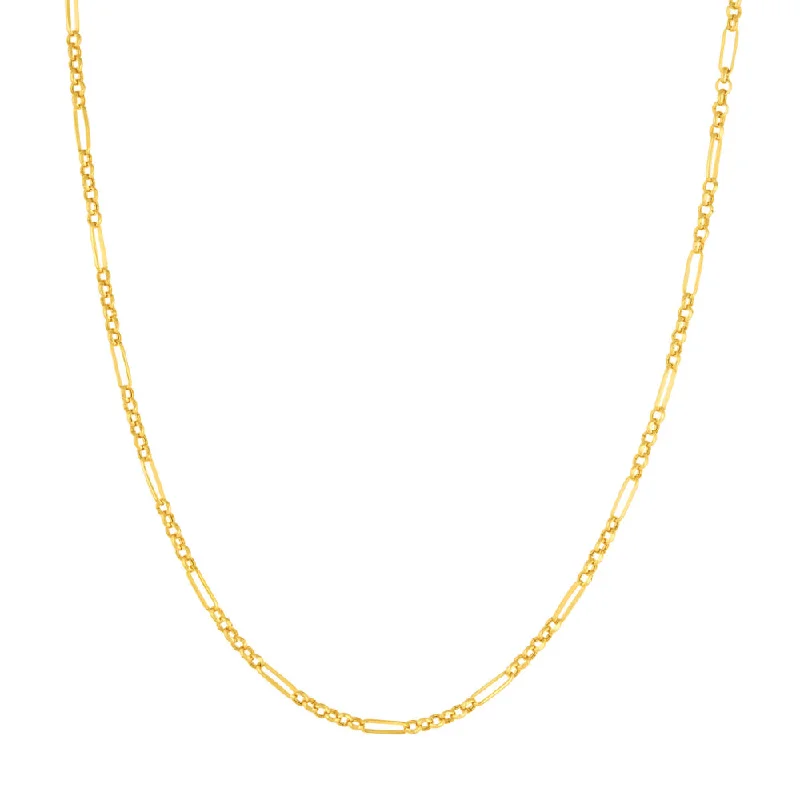 14k Gold Hollow Rolo Chain Necklace