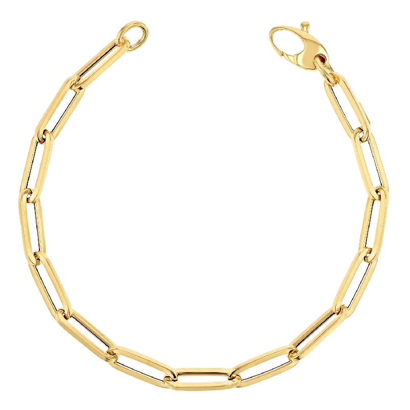 14K Large Paper Clip Chain Bracelet