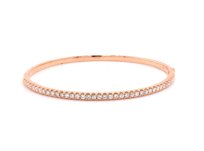 minimalist infinity ring 18 Karat Rose Gold Diamond Bangle Bracelet