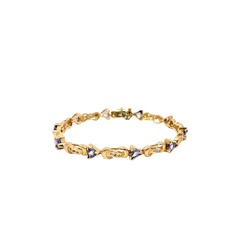 elegant pearl bridal set Pre-Owned Tanzanite and Diamond Bracelet