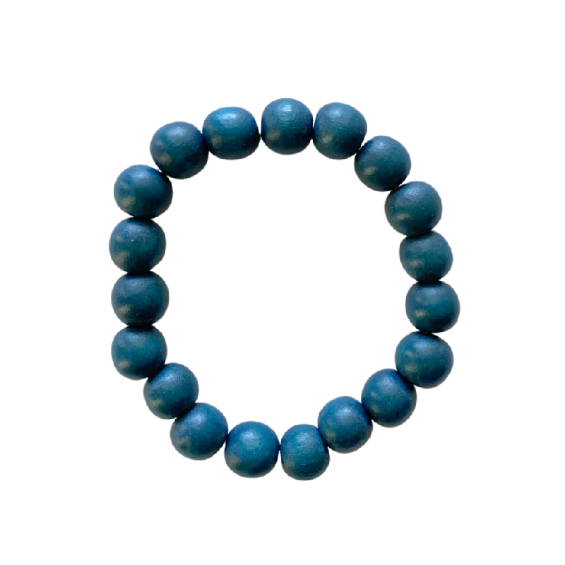 unique wooden bead necklace Air Force Blue Wood 10mm Bracelet