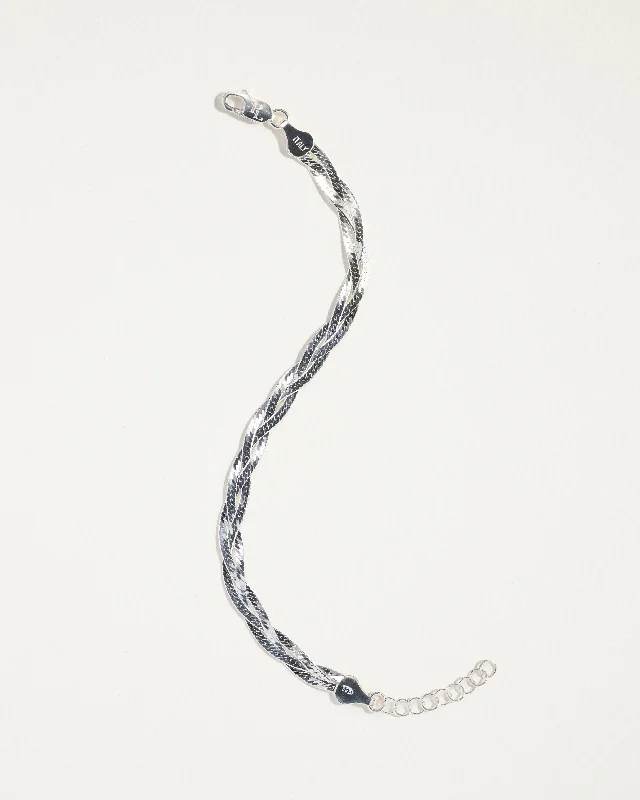 personalized couple rings Braided Herringbone Thin Chain Bracelet