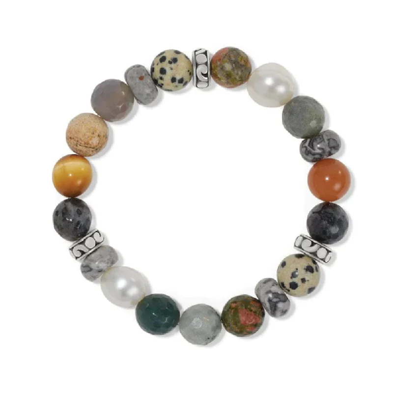 Brighton Contempo Desert Pearl Stretch Bracelet-Silver Multi